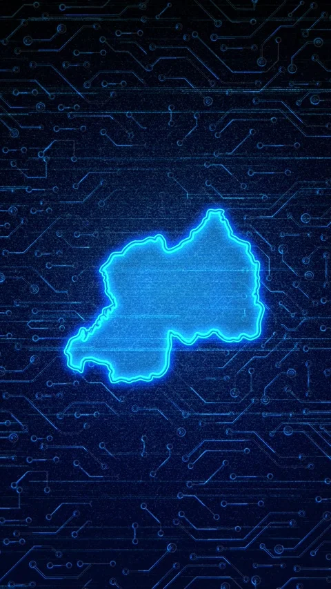 Rwanda Map Digital Technology Opener Stock Footage 336313925