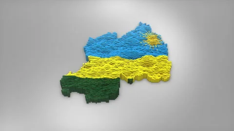 Rwanda Map with Flag Intro Background Stock Footage 315164650