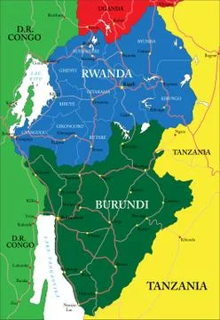 Rwanda map Stock Illustration