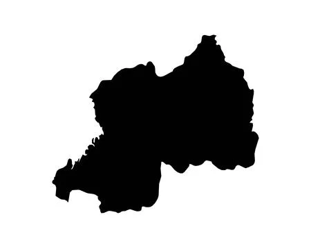 Rwanda Map. Rwandan Country Map 库存插图
