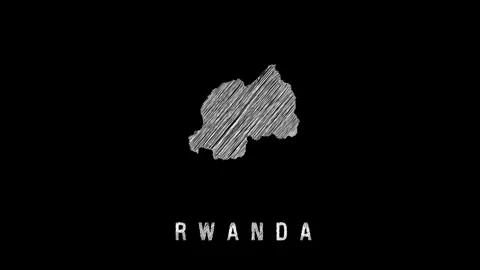 Rwanda map scribble animation on black background Stock Footage 329051869