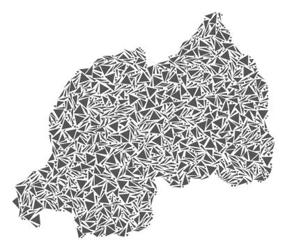 Rwanda Map of Triangles Stock Illustration