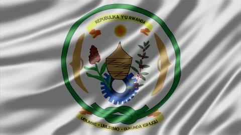Rwanda national emblem displayed on a smooth waving Stock Footage 344815368