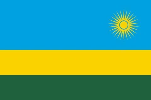 Rwanda national flag flat vector illustration Stock Illustration