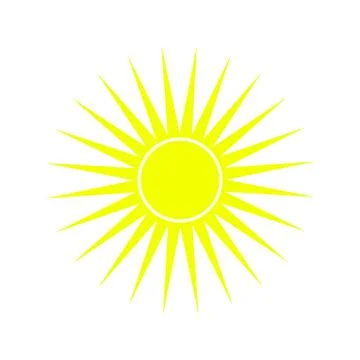 Rwanda National Sun Symbol Vector - Yellow Sunburst Icon with 24 Rays, Rwan.. Ilustração Stock