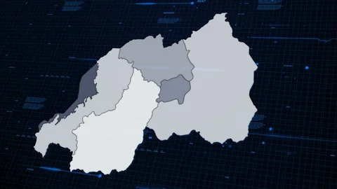 Rwanda network map Stock Footage 87977472