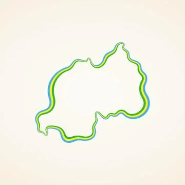 Rwanda - Outline Map Illustrazione stock