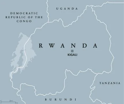 Rwanda political map Stock Illustration