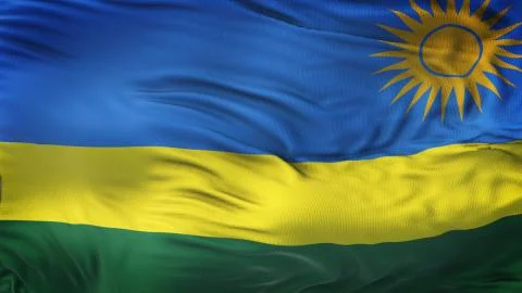 RWANDA Realistic Waving Flag Background Stock Illustration