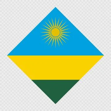 Rwanda rhombus flag. Vector illustration. Stock Illustration