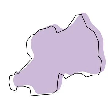 Rwanda simplified vector map Stock Illustration