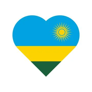 Rwanda vector flag heart on white background Stock Illustration