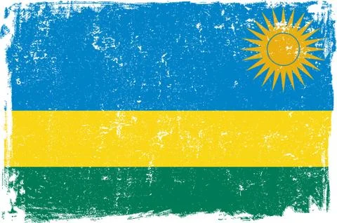 Rwanda Vector Flag on White Stock Illustration