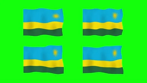 Rwanda Waving Flag 2D Animation on Green Screen Background. Looping seamles.. Stock Footage 235921957