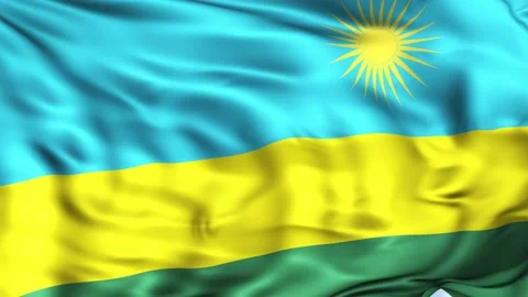 Rwanda Waving Flag Background Stock Footage 204137291