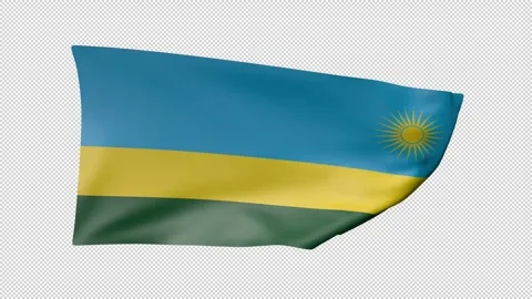 Rwanda Waving Flag Transparent Alpha Stock-Footage 274439167