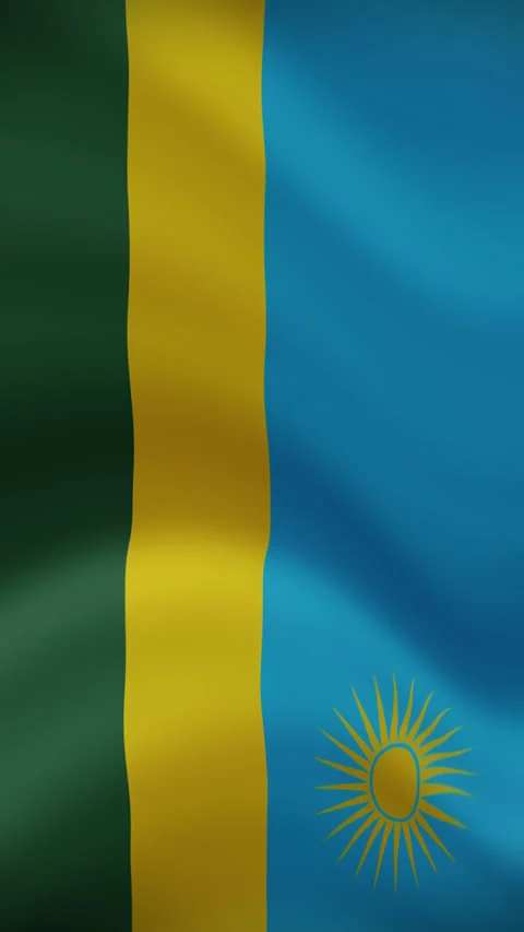 Rwanda Waving Flag in Vertical Orientation – Realistic Loop Animation Stock Footage 294948233