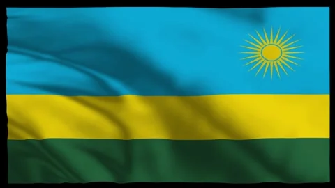 Rwanda Wavy Flag Animation | Eastern Africa Stock Footage 303700224