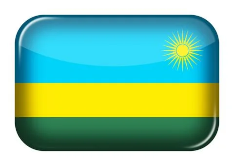 Rwanda web icon rectangle button 스톡 일러스트