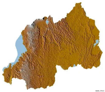 Rwanda on white. Relief Stock Illustration