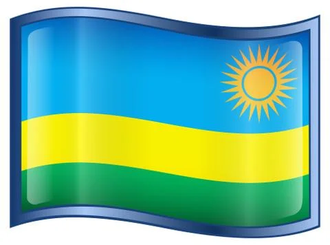Rwandan flag icon. Stock Illustration