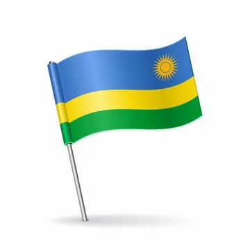 Rwandan flag map pointer layout. Vector illustration. Stock Illustration