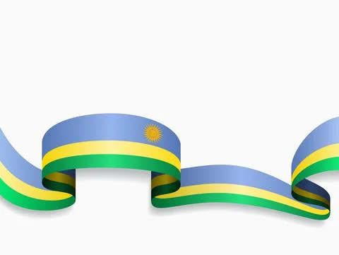 Rwandan flag wavy abstract background. Vector illustration. Illustrazione stock