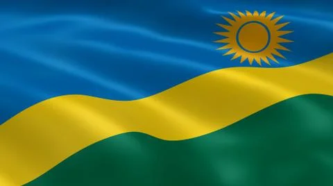 Rwandan flag in the wind Stock-Fotos