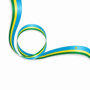 Rwandan wavy flag background. Vector illustration. Stock Illustration