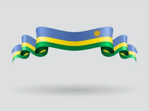 Rwandan wavy flag. Vector illustration Stock Illustration