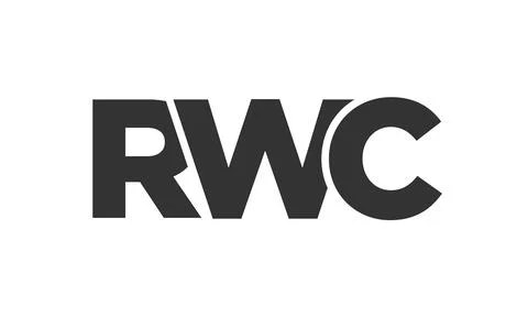 RWC logo design template with strong and modern bold text. Initial based ve.. Illustrazione stock