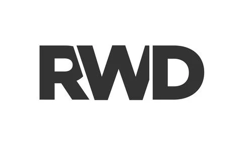 RWD logo design template with strong and modern bold text. Initial based ve.. Stock Illustration