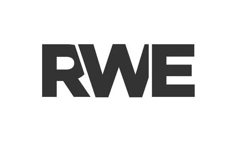 RWE logo design template with strong and modern bold text. Initial based ve.. イラスト素材