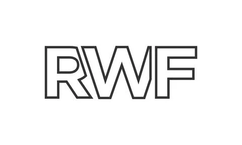 RWF logo design template with strong and modern bold text. Initial based ve.. イラスト素材