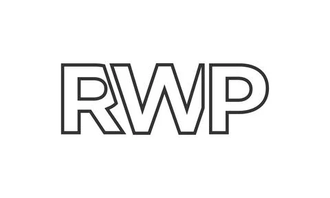 RWP logo design template with strong and modern bold text. Initial based ve.. 스톡 일러스트