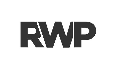 RWP logo design template with strong and modern bold text. Initial based ve.. Stock Illustration