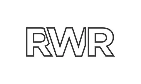 RWR logo design template with strong and modern bold text. Initial based ve.. 스톡 일러스트