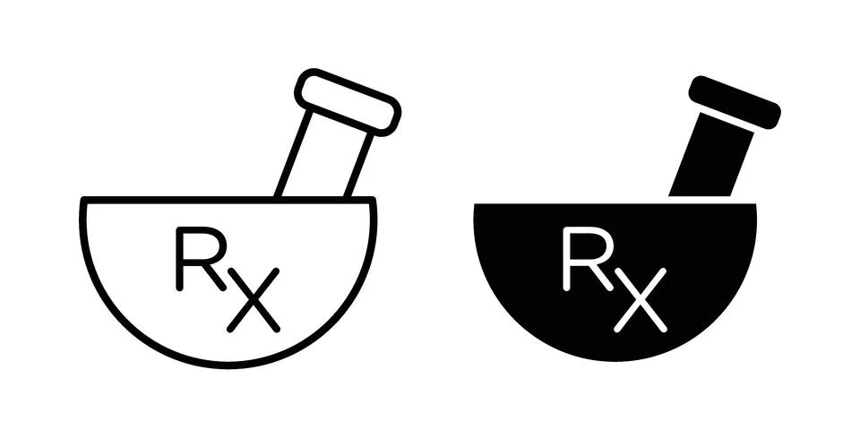 RX icon black vector isolated on white Stock Illustration
