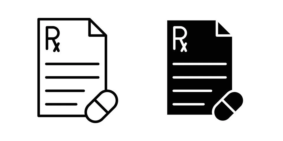 RX icon Illustration set. Vector Eps10 for apps Stock Illustration