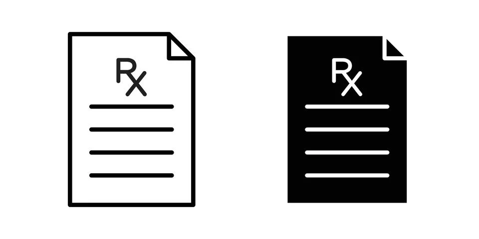 RX icon symbol  illustration bundle in black colour Stock Illustration