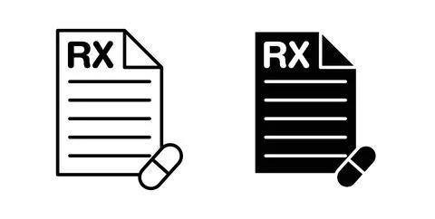 RX icon symbol. Vector illustration pack in black color. Stock Illustration