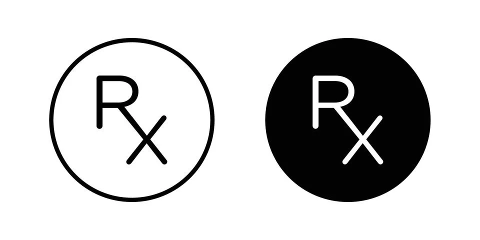RX icon vector template set in black Stock Illustration