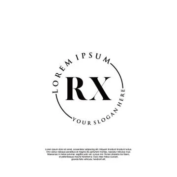 RX Initial handwriting logo design Stock Illustration