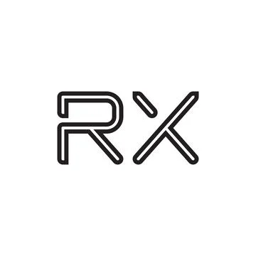 Rx initial letter vector logo icon 스톡 일러스트