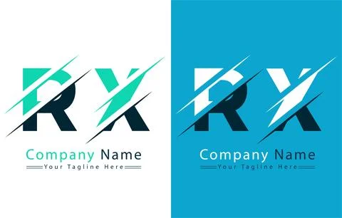 RX Letter Logo Vector Design Template Elements Stock Illustration