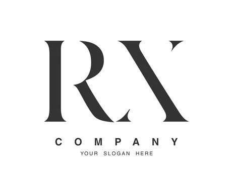 RX logo design. Initial letter r and x serif font style. Creative classic c.. Stock Illustration
