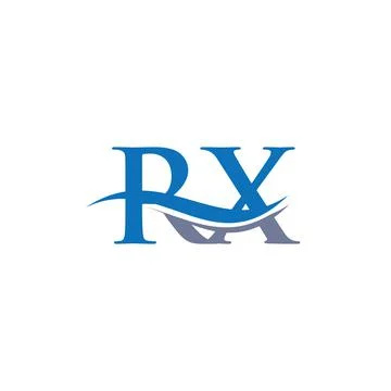 RX logo Design. Premium Letter RX Logo Design with water wave concept. Stock Illustration