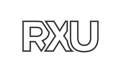 RXU logo design template with strong and modern bold text. Initial based ve.. Stock Illustration