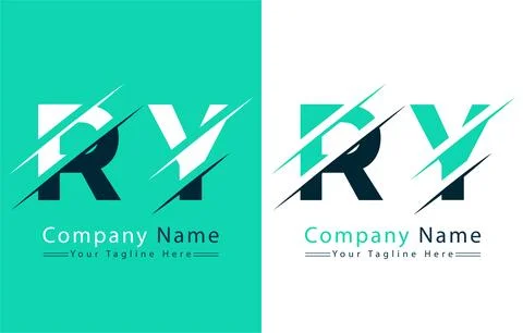 RY Letter Logo Vector Design Concept Elements Stock Illustration