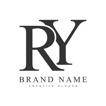 RY trendy logotype template. Initial letter r and y classic font style. Cre.. Stock Illustration